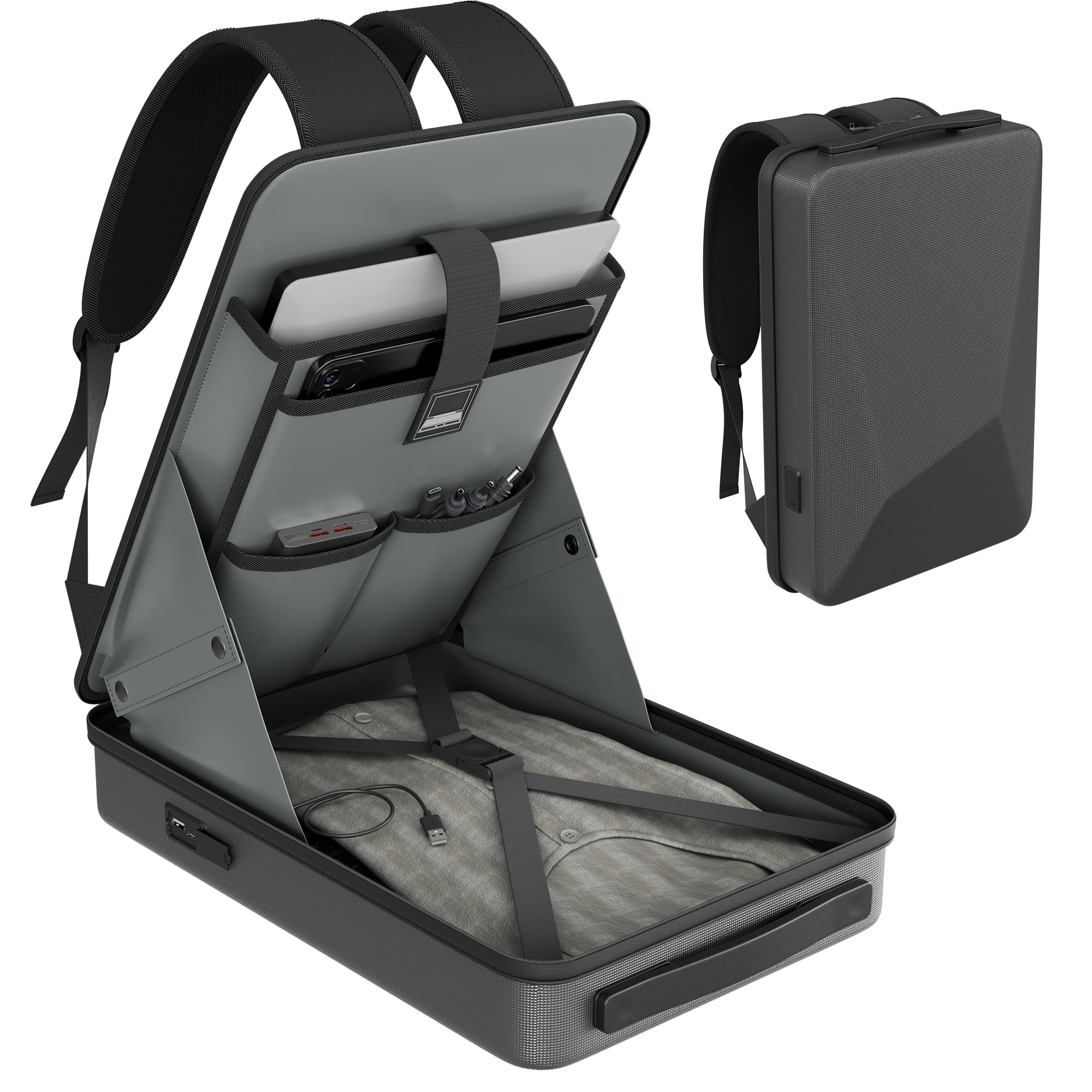 Mochila de viaje rígida incluida